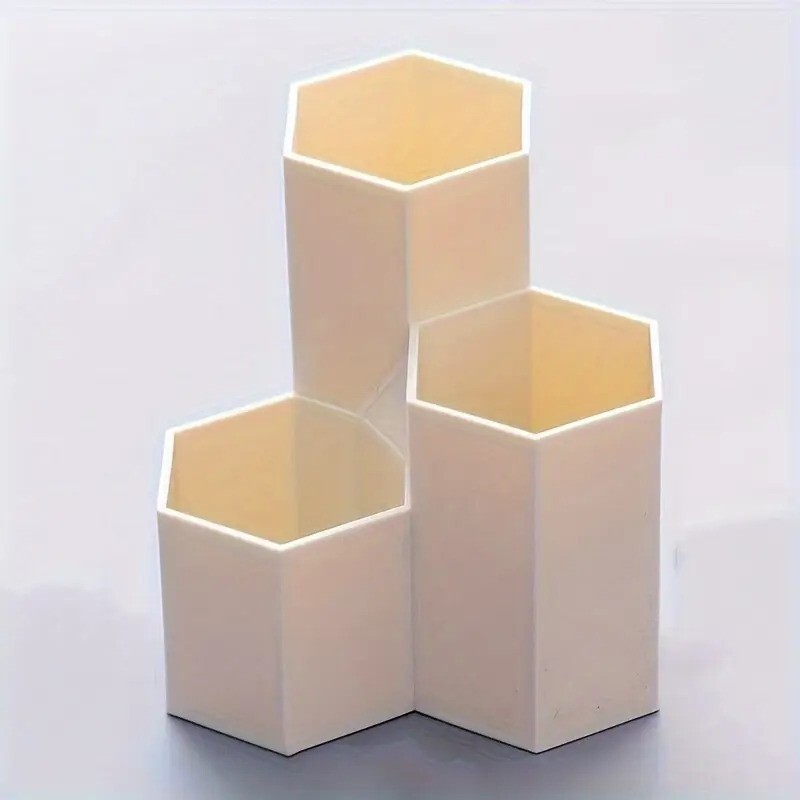 White Creative Multi-functional Plastic Pen Holder – Lightweight Organizer