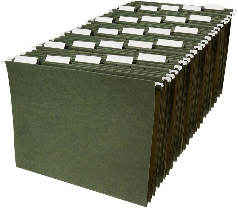 Hanging File Folders – Letter Size, Green, 25-Pack, FREE SHIPPING