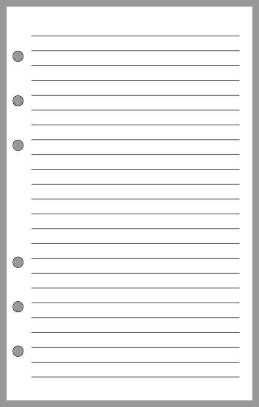 Compact Size Notes Insert Simple Lined Note Paper with 1/4" Spacing, White