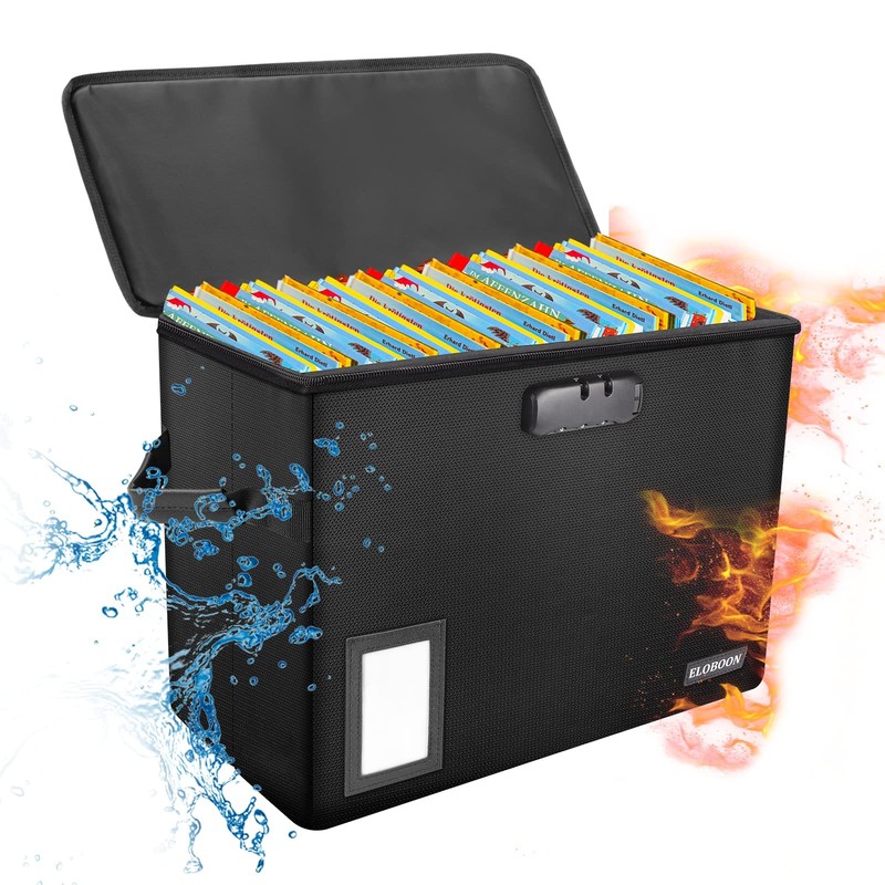 Comic Book Storage Box, ELOBOON Fireproof & Water-Resistant Comic Book Box