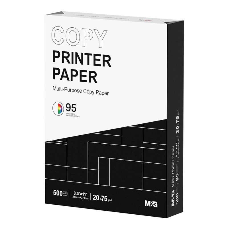 M&G Multipurpose Copy Printer Paper, 8.5 x 11, 20lb, 1 Ream (500 Sheets), 95 Bri
