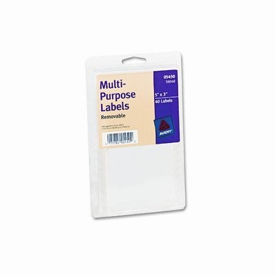 Print or Write Removable Multi-Use Labels, 40/Pack [Set of 3 x 5 inch, White