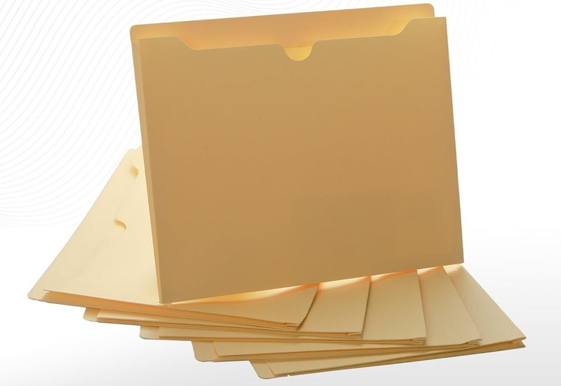 Manila File Jackets 1 Inch Expansion Letter Size Reinforced Straight-Cut Tab ...