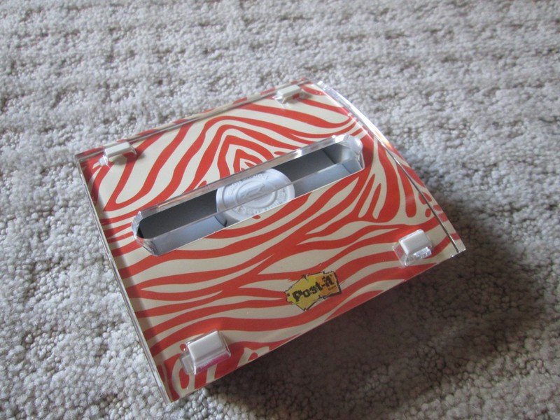 Post It Pop Up Note Dispenser Square Brown/ Cream Zebra Print EXCELLENT