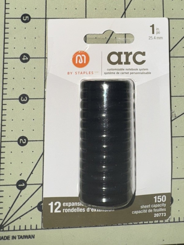 NEW Arc 1 Inch Notebook Rings Set of 12 Black 150 Sheet Capacity Notebook Rings