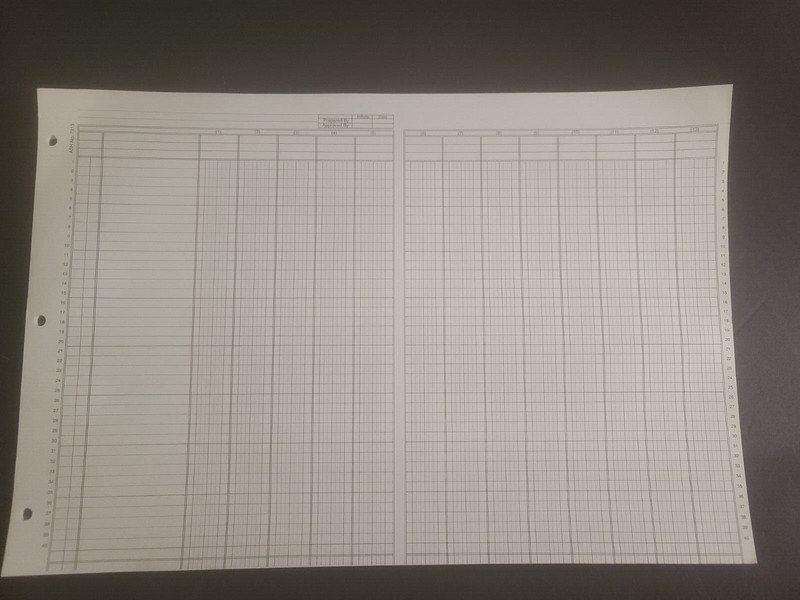 (50 SHEETS) 13 COLUMN 11 x 16 3/8″ 3-ring Ledger Accounting Work GREEN Paper Pad