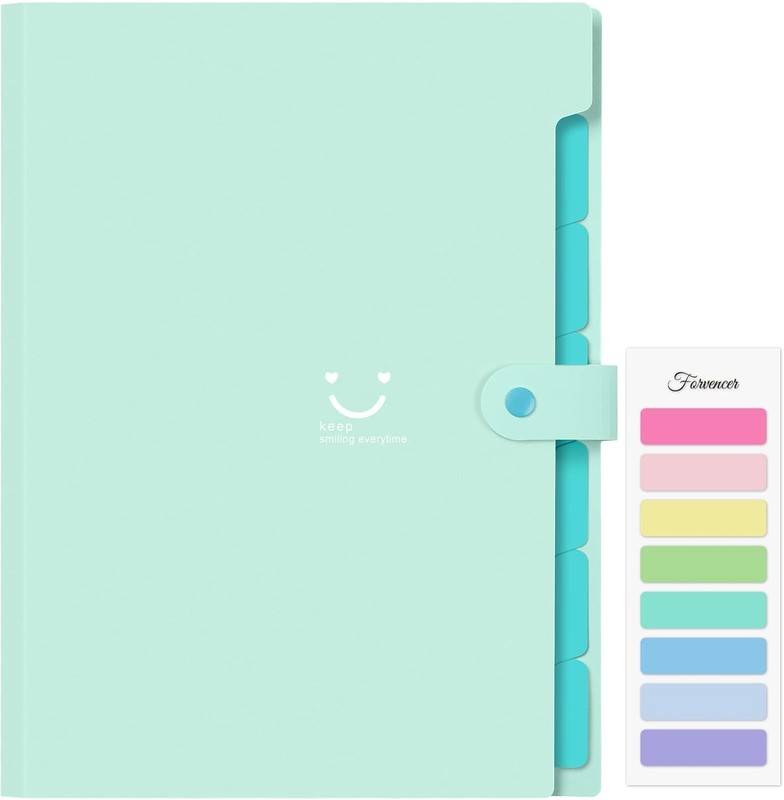 Green 7 Pocket Expanding File Folder Letter