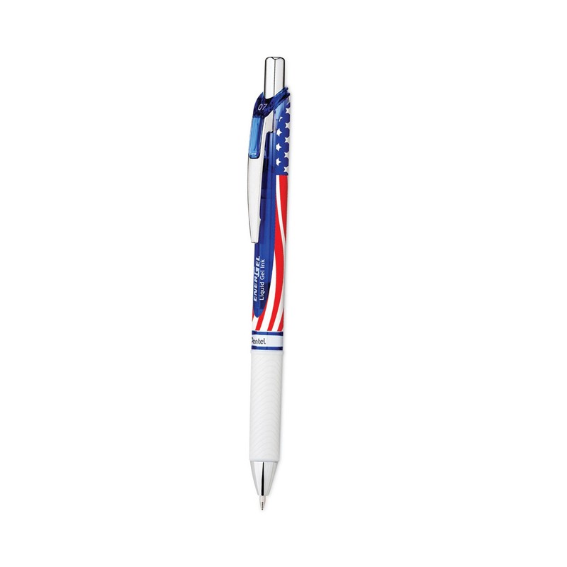 Pentel? EnerGel RTX Stars and Stripes Retractable Gel Pen, Medium 0.7 mm, Black