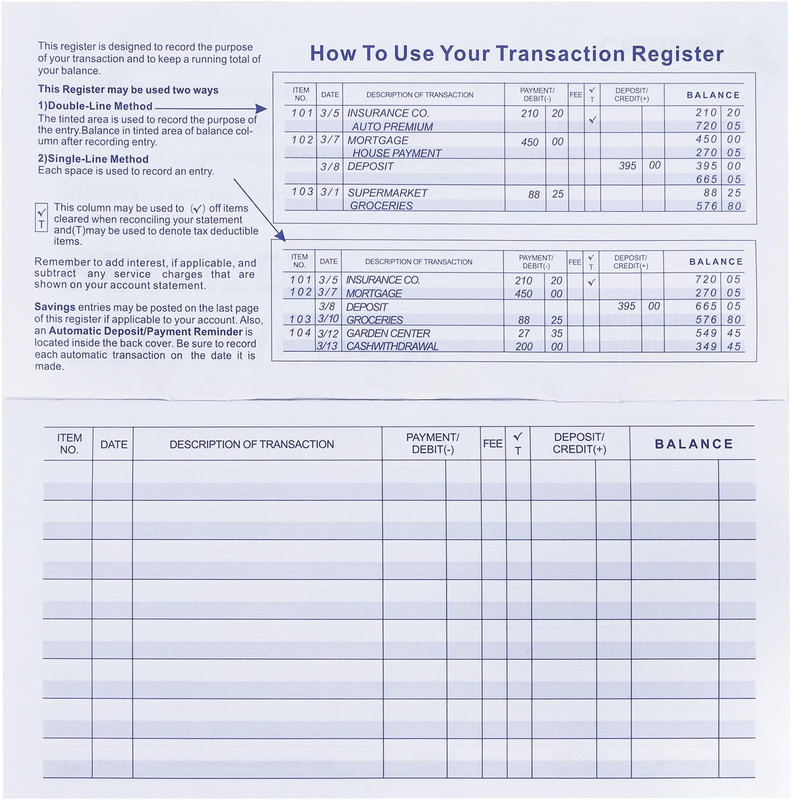 20 Pack Checkbook Register, Check Registers for Personal, Blank Ledger Transacti gallery