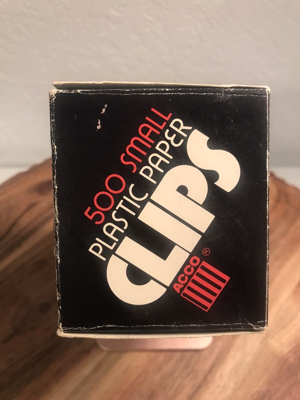 Vintage ACCO Multicolored Plastic Paper Clips Small Desk Office Planner USA MCM