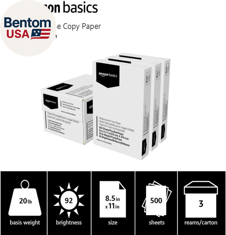 Multipurpose Copy Printer Paper, 20 Lb, 8.5 X 11 Inches, 3 Reams (1,500 Sheets), gallery