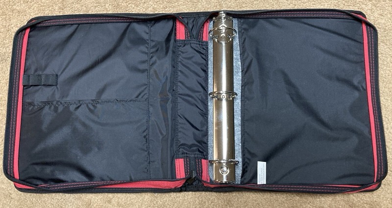 Red Polyester Canvas 2.5 Inch Binder With Zipper Closure, Pen Holders, Pocket gallery